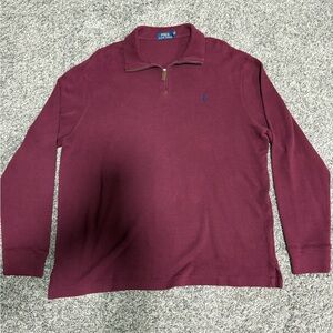 Polo by Ralph Lauren Men's Maroon Quarter-Zip Sweatshirt